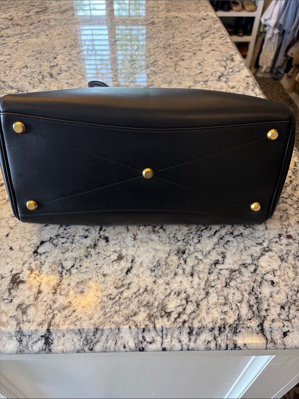 Balenciaga Bel Air Medium Black Leather Tote with Gold Hardware - Picture 7 of 12